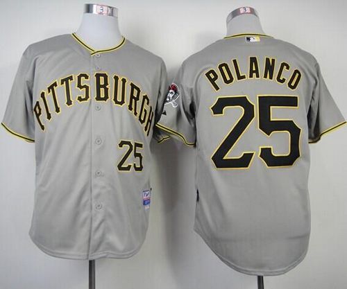 Pirates #25 Gregory Polanco Grey Cool Base Stitched MLB Jersey - Click Image to Close